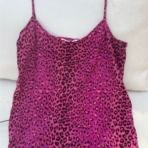 Equipment Fuchsia pink Leopard Print Camisole Small